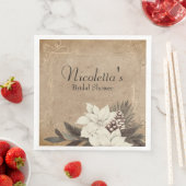 Oudewinterbloemen op vervaagd perkament servet (Insitu)