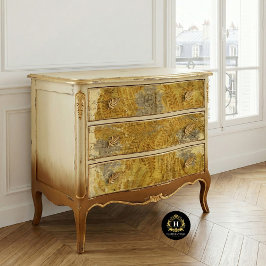 Oudgele Antieke Franse Landelijke Botanische Decou Tissuepapier