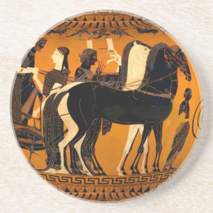 Oudgrieks zwart-figuur kunst zandsteen Onderzetter