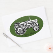  oudGrijs massey fergison trekker Ovale Sticker (Envelop)