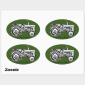  oudGrijs massey fergison trekker Ovale Sticker (Vel)