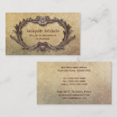 Oudheid Parchment Damask Visitekaartje (Voorkant / Achterkant)