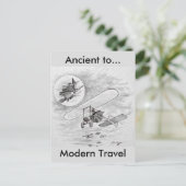 oudheid tot modern reizen briefkaart (Staand voorkant)