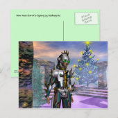 OUDJAARSAVOND VAN EEN CYBORG FEESTDAGENKAART (Voorkant / Achterkant)