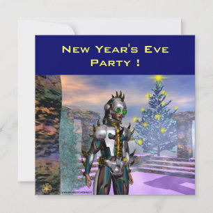 OUDJAARSAVOND VAN EEN CYBORG FEESTDAGENKAART