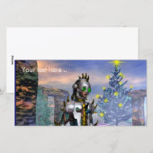 OUDJAARSAVOND VAN EEN CYBORG FEESTDAGENKAART (Voorkant / Achterkant)