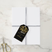 Oudjaarsfeest Gold & Black Cadeaulabel (Met Touw)