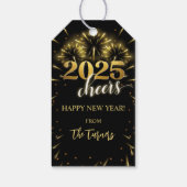 Oudjaarsfeest Gold & Black Cadeaulabel (Achterkant)