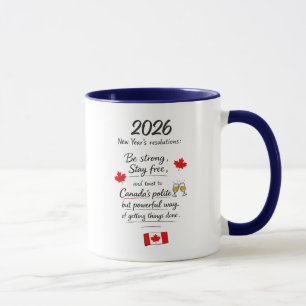 Oudjaarsresolutie voor 2026 in Canada Mok