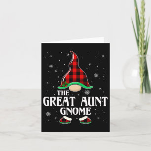 Oudoom Gnome Buffalo Plaid Familie Groep Kerstmis Kaart