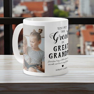 Oudovergrootvader familiefoto tweekleurige koffiem koffiemok