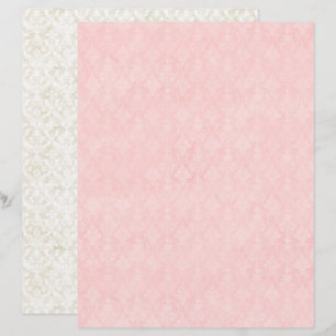 Oudroze Kwast Damast Scrapbook Papier