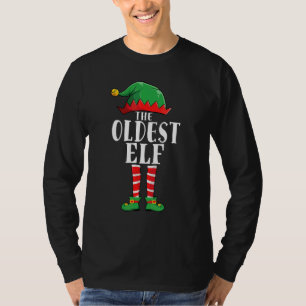 Oudste Elf Grappige Matching Familie Groep Kerstmi T-shirt