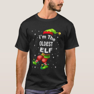 Oudste Elf Matching Family Group Kerstmis Pajama T-shirt