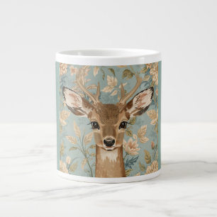 Oudvintage Tuin met Cute Rendieren en Bloemen Extra Grote Beker