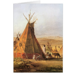 Ouest d'Amérique vintage, Teepees on Plain par Bod