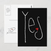 Oui Carte postale Coeur blanc (Devant / Derrière)