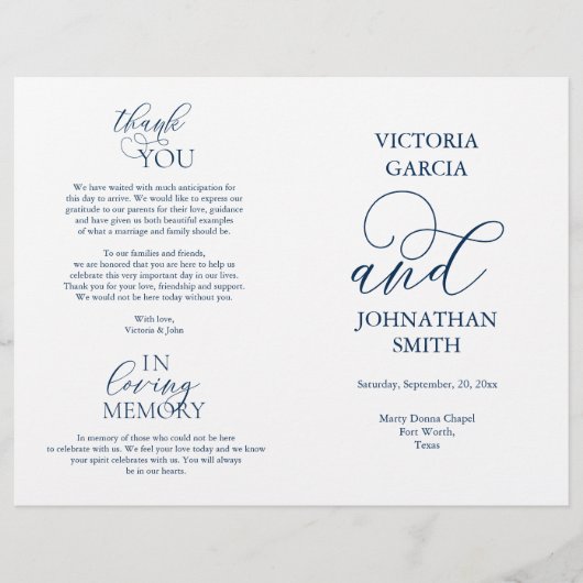 Oui, Cérémonie Mariage Programmes pliables (Devant)