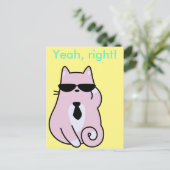 Oui, c'est ça ! - Carte postale de chat rose Cool (Debout devant)
