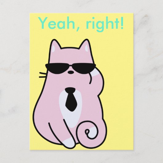 Oui, c'est ça ! - Carte postale de chat rose Cool (Devant)