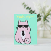 Oui, c'est ça ! - Carte postale de chat rose Cool (Debout devant)