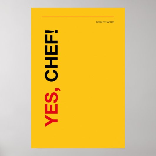 OUI, CHEF ! – Affiche de cuisine drôle (Devant)