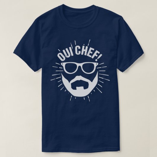 Oui Chef Bearded Chef Cuisine Restaurant 2 T-shirt (Design voorkant)
