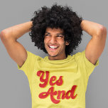 Oui Et Le Comédien Du Club De Comédie D'improvisat<br><div class="desc">Oui Et. Règle cool du théâtre improvisé utilisé par les comédiens dans une troupe comique. Lorsque vous jouez,  utilisez des règles d'improvisation pour réaliser des croquis drôles.</div>