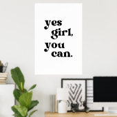 Oui Girl You Can Printable Wall Art Poster (Bureau à domicile)