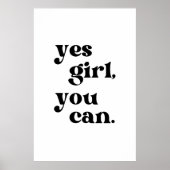 Oui Girl You Can Printable Wall Art Poster (Devant)