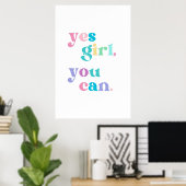 Oui Girl You Can Printable Wall Art Poster (Bureau à domicile)