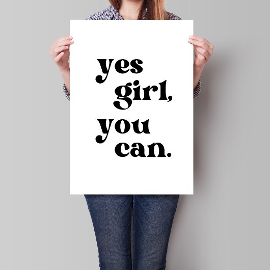 Oui Girl You Can Printable Wall Art Poster
