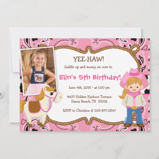 OUI-HAW ! Invitations à la fête d'anniversaire de  (Devant)