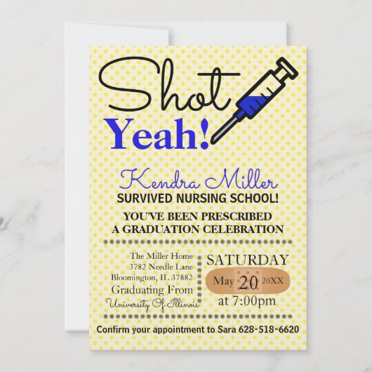 Oui ! Invitation de la Graduation School Blue Nurs (Devant)