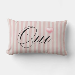 Oui Ja met Roze hartcrème roze strepen Kussen