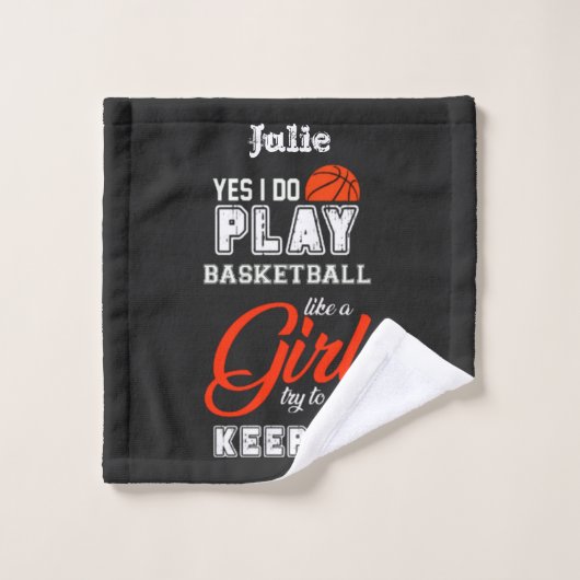 Oui Je Joue Au Basket Comme Une Fille (Gant de toilette)