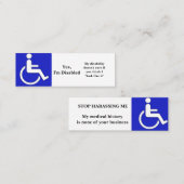 Oui, je suis désactivé Cartes (Devant / Derrière)