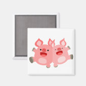 OUI ! ! Magnet de cochons de dessin mignon (Recto/Verso)