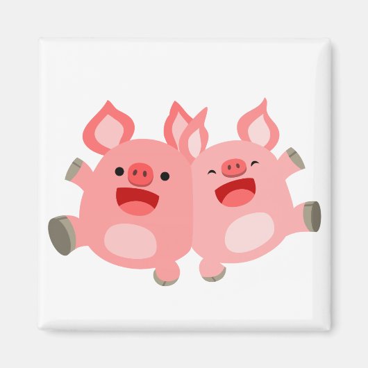 OUI ! ! Magnet de cochons de dessin mignon (Devant)