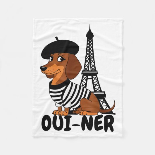 Oui-ner Dog Funny Dachshund Wiener Sausage Ween Do Fleece Deken (Voorkant)