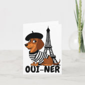 Oui-ner Dog Funny Dachshund Wiener Sausage Ween Do Kaart (Voorkant)