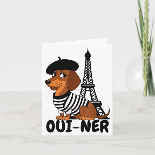 Oui-ner Dog Funny Dachshund Wiener Sausage Ween Do Kaart (Voorkant)