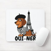 Oui-ner Dog Funny Dachshund Wiener Sausage Ween Do Muismat (Met muis)
