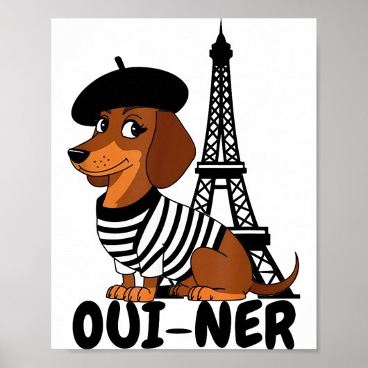 Oui-ner Dog Funny Dachshund Wiener Sausage Ween Do Poster (Voorkant)