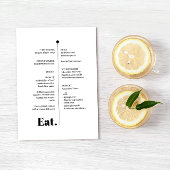 Oui ・ Noir + Blanc Menu ・ Typographie moderne