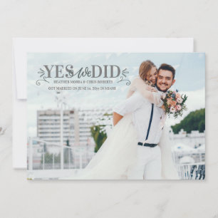 Oui Nous Avons Fait Mariage Photo Faire-part