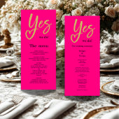 Oui Nous faisons Hot Pink Gold Mariage menu