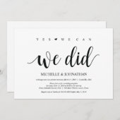 Oui, nous pouvons, nous avons fait les invitations (Devant / Derrière)