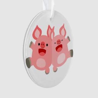 OUI ! ! Ornement acrylique des cochons de dessin m