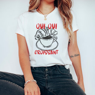 Oui Oui Croissant – Schattig Frans ontbijtkoffie T-shirt